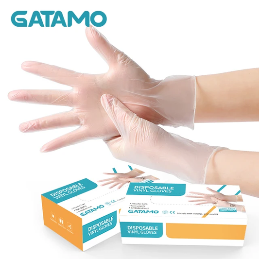 Gatamo Clear Nitrile Gloves - Exam Grade, Powder Free (4 Mil), 10 Box