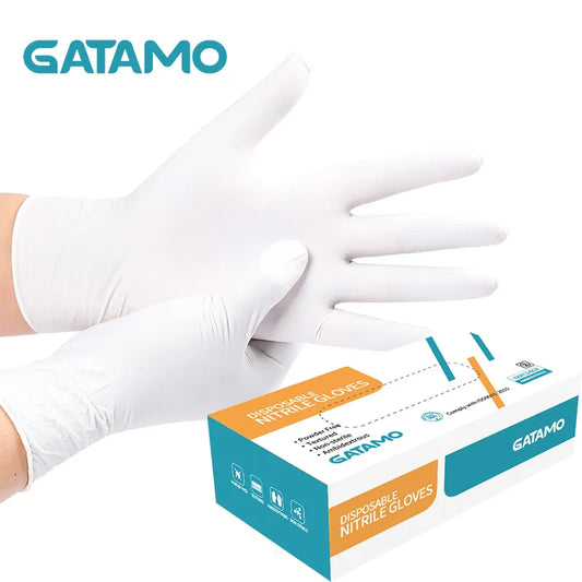White Nitrile Gloves | Exam Grade Gloves | Glovegatamo